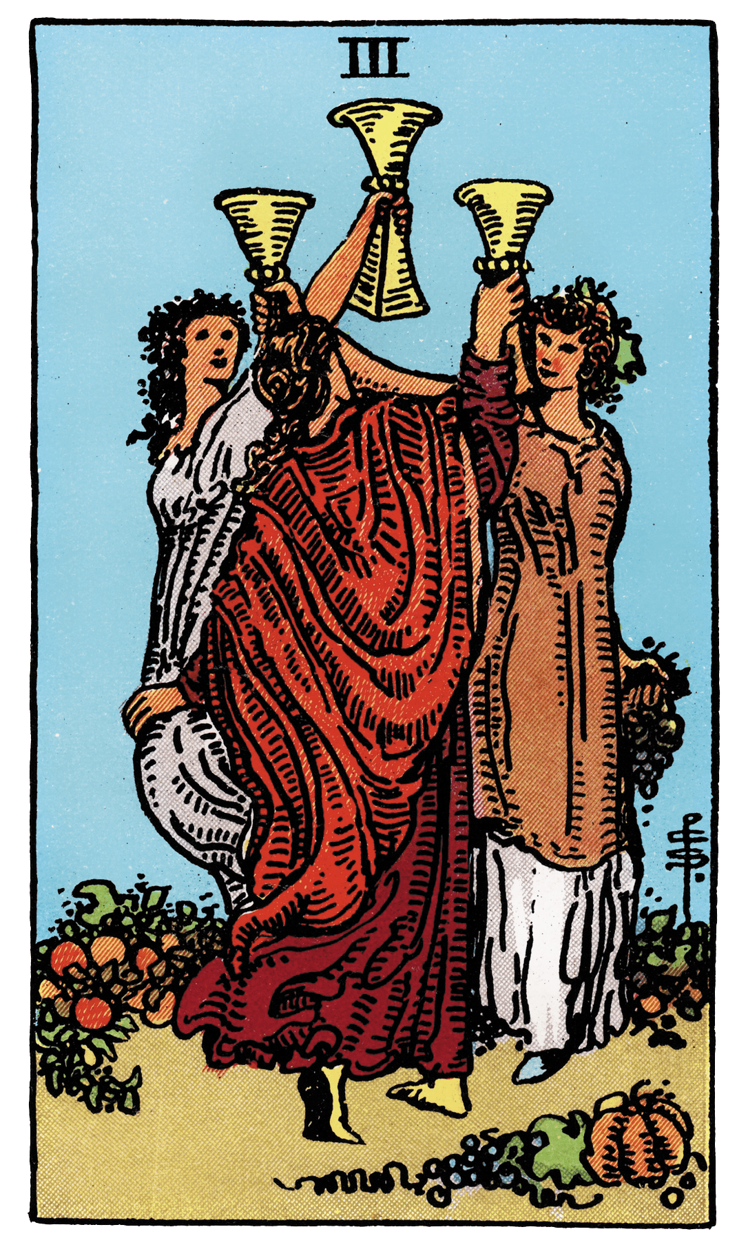 Three of Cups tarot card