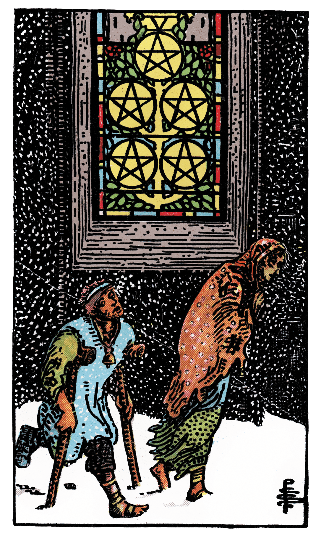Five of Pentacles tarot card