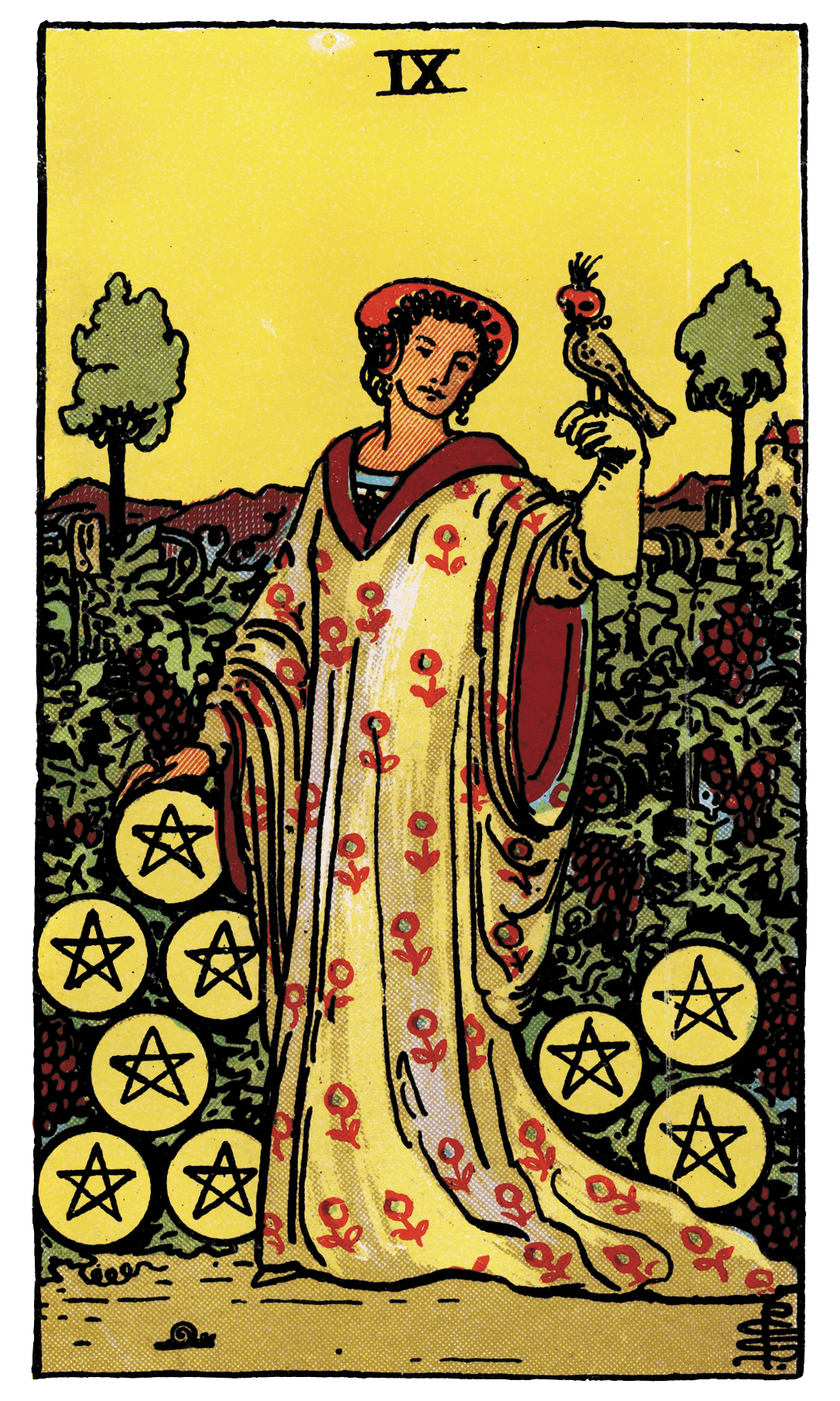 Nine of Pentacles tarot card