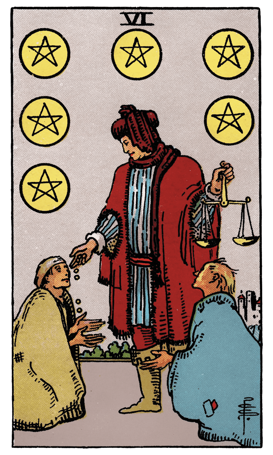 Six of Pentacles tarot card